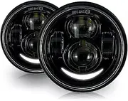 Motorcycle Headlight 2PCS 5 inch Fat Bob Led HeadLight For Harley Motorcycle For Harley For Dyna Fat Bob Dual Headlamp Double LED Headlights With DRL