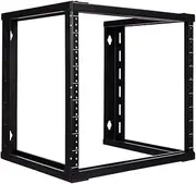 NavePoint 9U Wall Mount Open Frame 19 Inch Server Equipment Rack Threaded 16 inch Depth Black