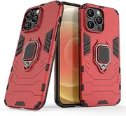 Case for iPhone 14 Pro Max,Hybrid Heavy Duty Protection Shockproof Defender Kickstand Armor Case Cover,Red