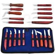 Custom Handmade Wood Carving Tools/Knife 10 Pcs Set With Pouch