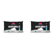 2PK Tontine Sleep Tight Silver Shield Medium Cotton Pillow 46x71cm - White