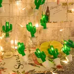 仙人掌LED滿天星燈串室內店鋪佈置造型燈 擺攤植物氛圍裝飾彩燈