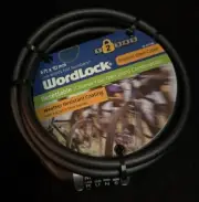 WORDLOCK Bicycle 10,000 Word Combination Cable Bike PadLock 6' Foot Black