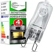 ONIX TECH Pack of 4 Halogen Light Bulbs G9 for Oven 40 W 230 V 300 °C with Original Code 387461740/4 3874617404 808564102/8 8085641028 for AEG Electrolux