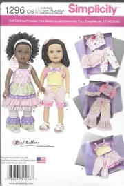 Simplicity Doll Clothes Pattern #1296-Doll Clothes for 18" Doll