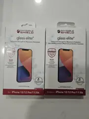 2 ZAGG Glass Elite+ Tempered Screen Protector iPhone 12 Pro 12 11 XR