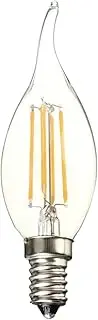 Leona Co 1/10 Pack Dimmable Bent Tip Led Light Bulb, 4w/6w Power, E14 Base, 2700k/6000k Cool/Warm White, LED Candelabra Bulb for Decoration (6w Cool White, 1)