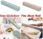 Plastic Food Wrap Dispenser Cutter Foil Cling Film Storage Holder Kitchen Blue