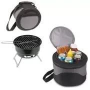 Portable Charcoal Bbq Grill And Cooler Combo W/ Carry Tote Picnic Time Caliente