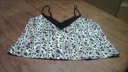 Victoria's Secret Camisole Tank Top Leopard Print Adjustable Straps Black Lace L