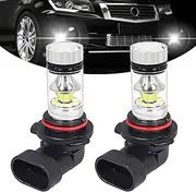 vvag 2PCS 9005/9006 LED Headlight Bulbs High Low Beam Headlights,6500K 12V 100W Daytime Running lights,Front Light Replacement Kit for Most Vehicles Quick Start (White, 9005/9006)