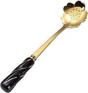 Tablespoons Sakura Spoon Ceramic Handle Spoon Coffee Spoon Creative Stainless Steel Dessert Spoon Stirring Spoon Serving Spoon (Color : A, Size : 4pack)
