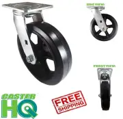 CASTERHQ- 5" X 2" Swivel Mold On Rubber Caster Wheel - Carts Dollie Hand Truck