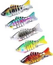 Bass Fishing Lures | 7 Section Type Realistic Fishing Lure Kit | Versatile Equipment for Pike Pickerel Trout Walleye Bream