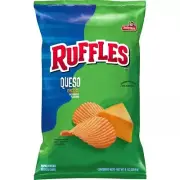 Frito Lay, Sabritas, Ruffles, Queso Cheese Potato Chips 8 oz (1 Bag)