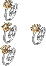 [Holibanna] Sunflower Ring Couple Rings Adjusters Real Gold Rings for Women Knuckle Rings for Women Gold Plated Rings Women Assorted Rings Fidget Rings for Women Big Rings for Women Alloy