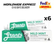 New 6x 110g Grants Toothpaste Fresh Mint With Certified Organic Tea Tree Oil DHL