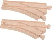 KICHOUSE Wooden Train Track Pieces 2pcs Set Add Exciting Switch Tracks for Imaginative Play Storytelling