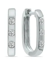 14K 0.10 ct. tw. Lab-Grown Diamond Huggie Hoops