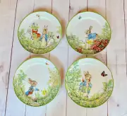 Pottery Barn Easter Peter Rabbit Assorted Stoneware Salad Plates Set of 4
