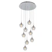 Harper LED 9L Modern Glass Pendant Lights Clear | Marden Designer
