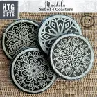 Mandala Pattern Slate Coasters Set of 4 Engraved Slate Coasters Mandala Patterns