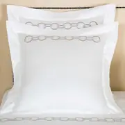 Frette Links Embroidery Euro Sham
