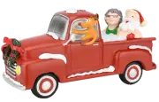 Tree Buddees Santa and Mrs. Claus Partying Pickup Truck Christmas Figurine Decor