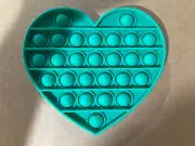 Green Heart Push Pop Bubble Fidget Toy 6” with Alphabet Letters - NEW!