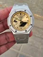 Custom Casio G-Shock GA-2100 Mod | Gold Dial | Stainless Steel Full Metal...