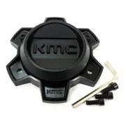 KMC Satin Black Center Cap 5-1/2"OD Bolt Open-Ended Closed-End T164H140-6-H30-S1