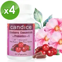 在飛比找momo購物網優惠-【Candice康迪斯】天然蔓越莓+益生菌膠囊 四瓶組(60