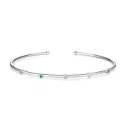 Jewelry Colorful Tiny Slim Open Bangle for Women Silver plating Design