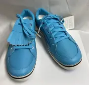 CROCS GOLF Bradyn Golf Shoes Turquoise Size 9 Leather Relaxed Fit NIB HankHaney