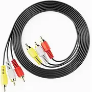 Suytvenxau Audio Video Cable 24K Gold Plated 3RCA to 3RCA Composite AV Cable Compatible with VCR, Satellite, Home Theater Receivers, Set-Top Boxes, Speakers, Amplifiers, DVD TVs (2M)