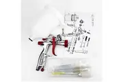 Gunbest 2mm Gravity Spray Gun 1K Basecoat Clear Coat with 500ml Pot Cup