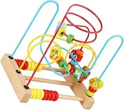 HONITANO Bead Maze Colorful Wooden Activity Bead Roller for Early Educational for Sensory Skills Fine Motor Development and Basic Math Learning
