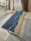 Handcrafted Epoxy Table – Live Edge Walnut Resin River Dining Table Top