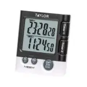 Taylor Digital Timer/clock, Dual-event, 1 "AAA"