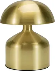 Portable LED Table Lamp Mini Metal Table Lamp 3-Levels Brightness Metal Desk Lamp, 3 Color Touch Control Rechargeable Lamp, Night Light for Restaurant Hotel Bar (Gold)
