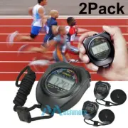 2x Digital Stopwatch Sports Counter Chronograph Date Timer Odometer Watch