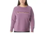 Champion Powerblend Shadow Script Sweatshirt Midnight Aster Plus Size 2X 0895