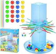 Kerplun-k Game With Beads - Fast Fun Pull Stick Game for 2 to 4 Players - Enhances Attention and Hand-Eye Coordination