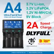 A4 Ultra-Fast 2.0A D Size lithium AA AAA LCD Battery Charger >OPUS BT3100