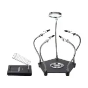 Solder Helping Hand Tool with 3X Magnifying Glass,4 Alligator Clip,Magnetic Base