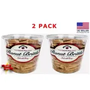2 PACK Brittle-Brittle Peanut Brittle 38 Oz. EACH JAR - FREE SHIPPING