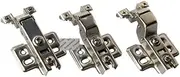 Folding Butt Hinges,4Pcs Kitchen Units Concealed Cabinet Door Mute Hinges Soft Close Inset and Embed Mounting Wine Cabinet Cupboard Wardrobe(Color:Gold,Size:Full Overlay) (Colo (Color : Nickel, Size