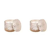 2PK The SOi Co Hazelnut Macchiato Petite Shimmer Fragrance Candle 8oz 9x9cm Gold