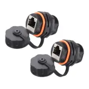 RJ45 Panel Mount Coupler, Bulkhead Ethernet Connector (Orange,Pack of 2)