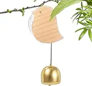 Suction Door Chime - 1.1 Inch, Copper Wood, Rustic, Store Bell, Cat Bell, Dog | Soft Ringing Sound with Suction Holder, Indoor Entrance Chime for Shopkeepers Alert and Animal-Themed Home Decor